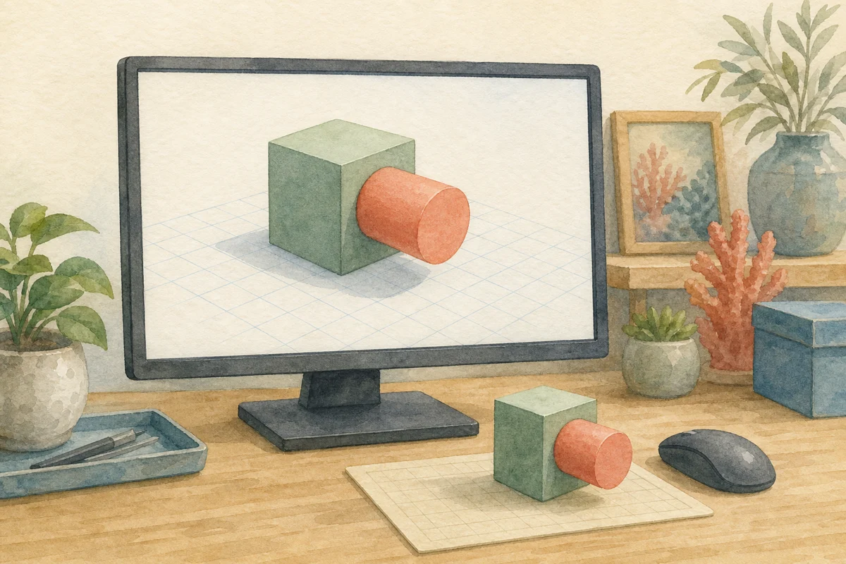 3Dモデリングで小物作りのイラスト