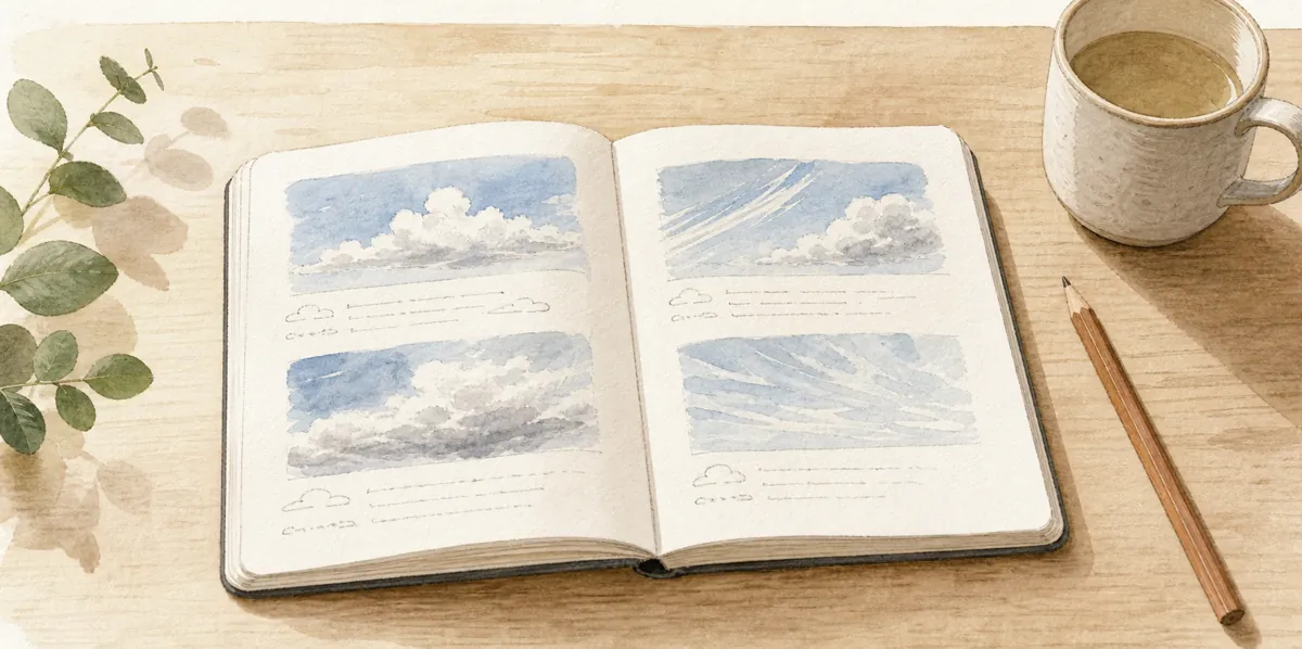 10分の雲観察ノートのイラスト