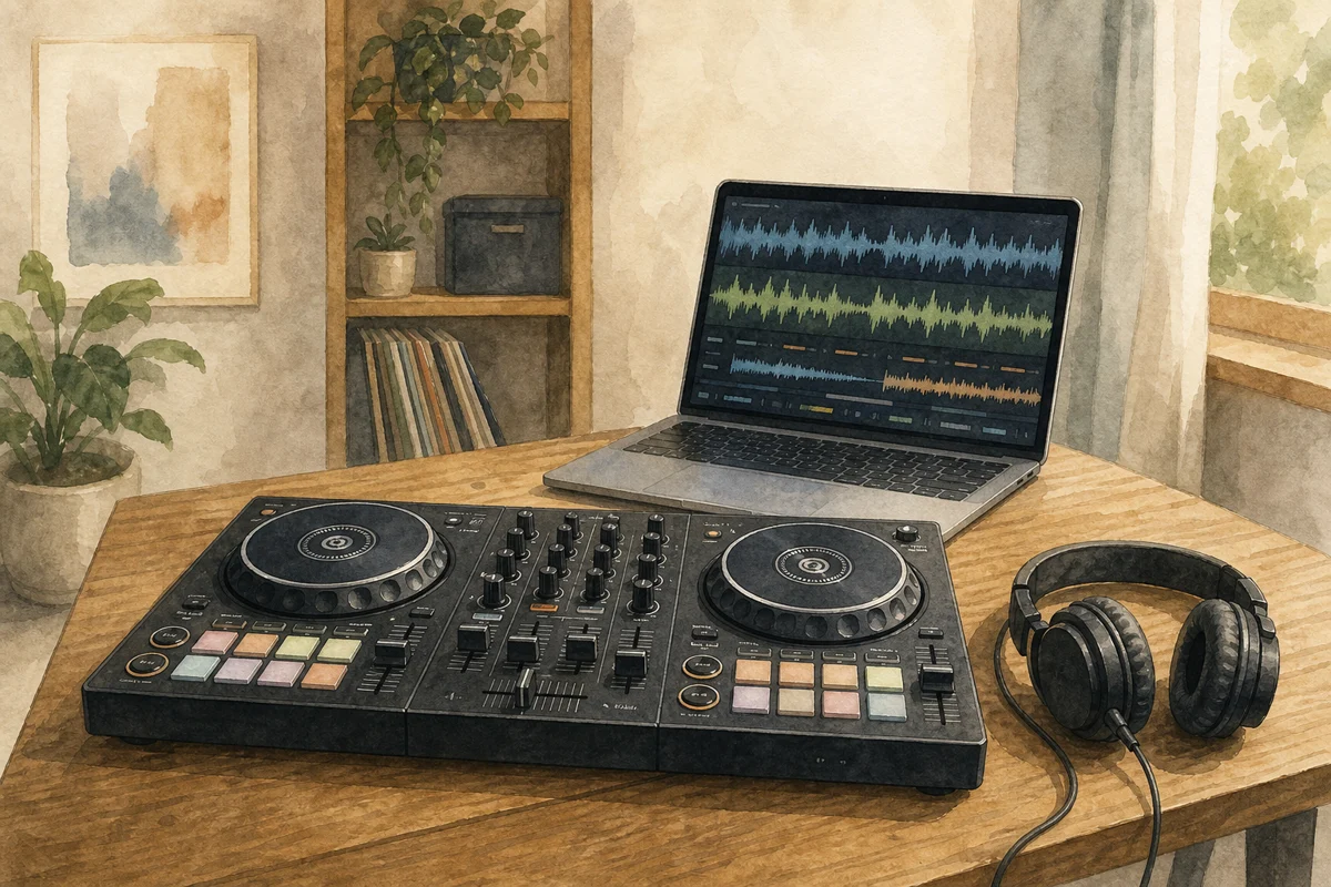 DJミックス体験のイラスト
