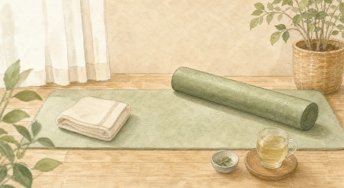 寝る前の全身ストレッチのイラスト
