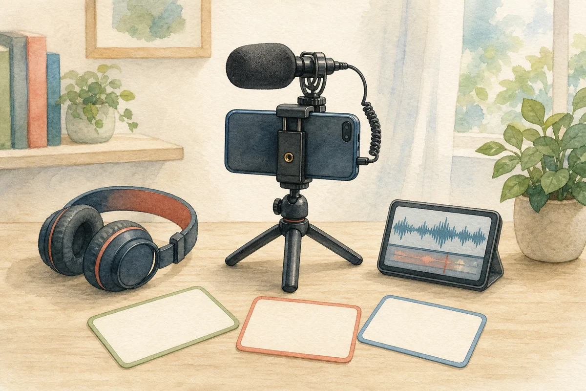ポッドキャストを1本作るのイラスト