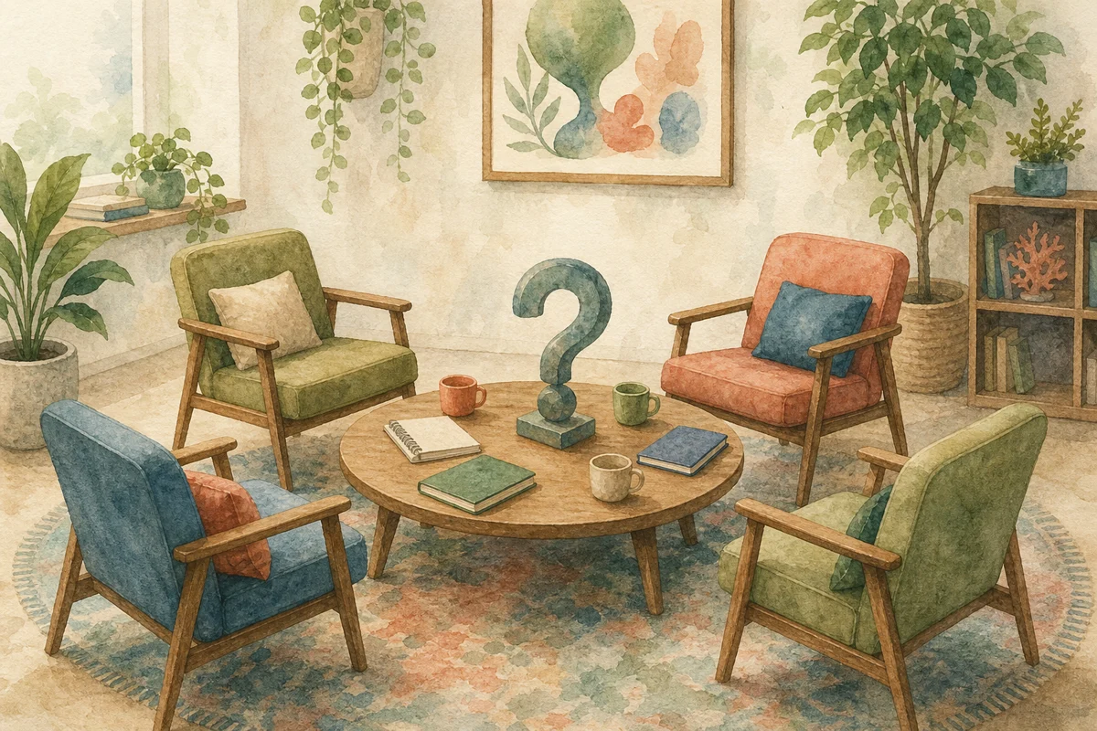 哲学対話の会へ参加のイラスト