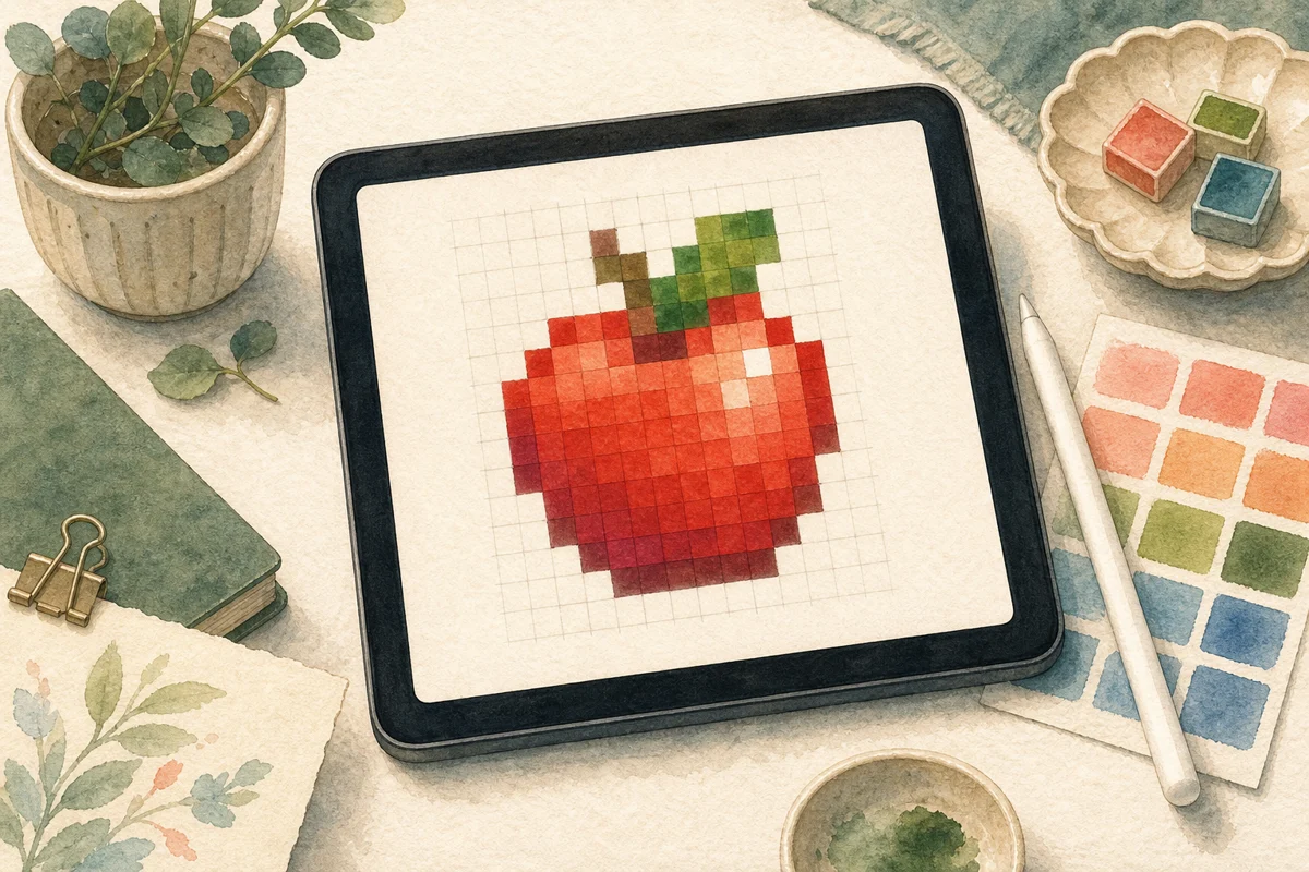 ドット絵で小さなアイコンのイラスト