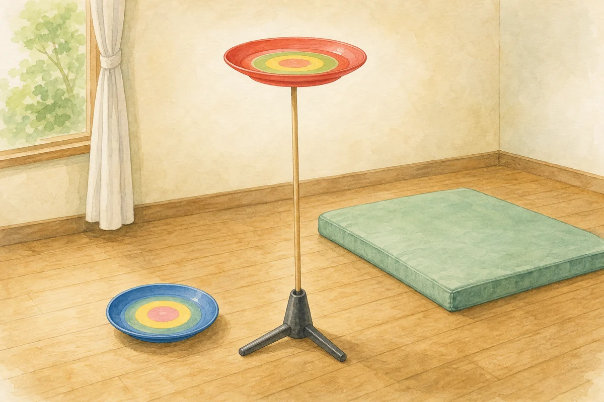 皿回しのイラスト