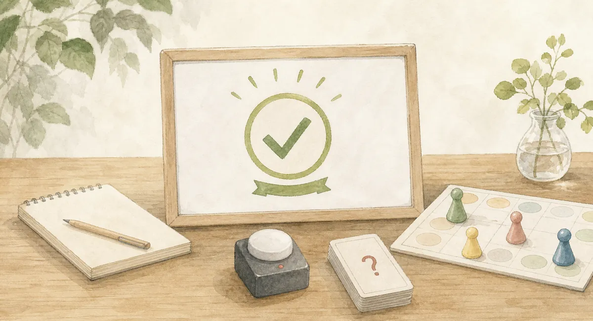 初心者向けクイズ会へ参加のイラスト