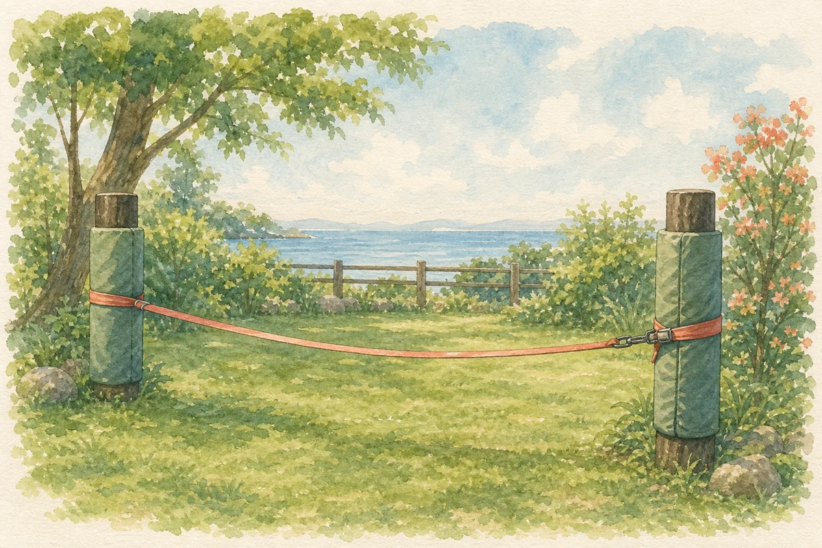 スラックライン体験のイラスト