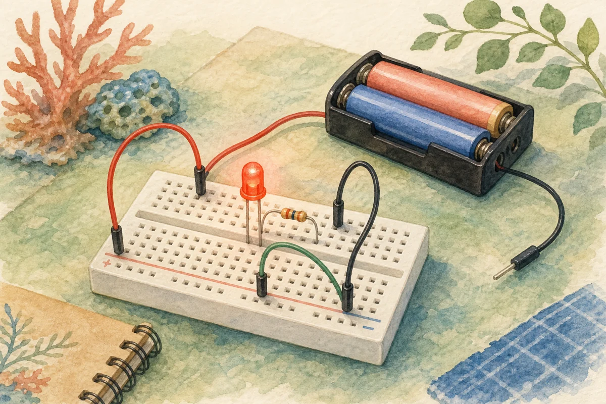 はんだ付け不要の電子工作のイラスト