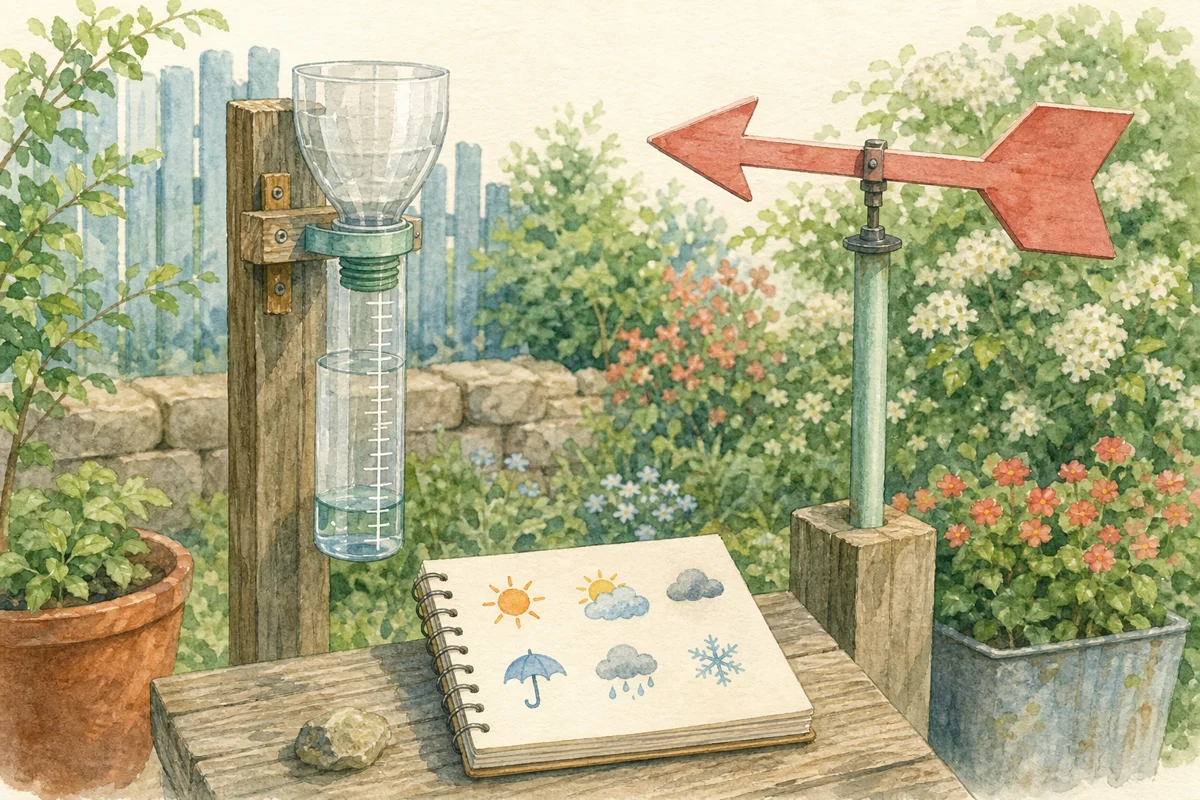 身近な材料で気象観測器作りのイラスト